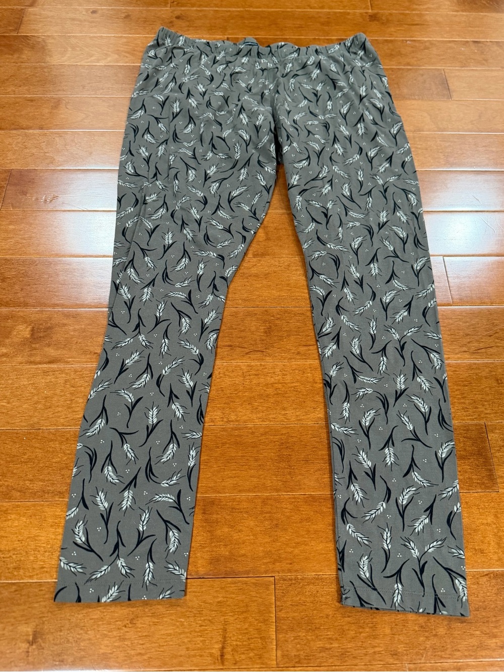 Gudrun Sjoden Brownish Gray Barley Cotton Blend Elastic Waist Leggings Pants XL